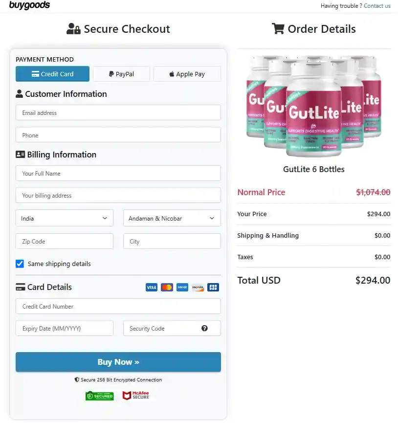 GutLite GutLite Order Page